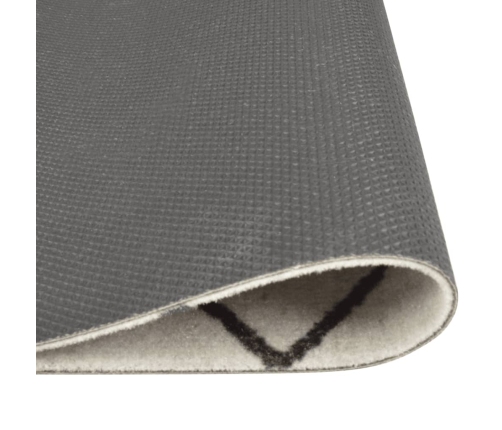 vidaXL virtuves paklājs, mazgājams, kvadrātu apdruka, 45x150 cm, samts