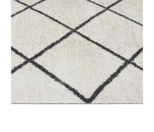 vidaXL virtuves paklājs, mazgājams, kvadrātu apdruka, 60x180 cm, samts