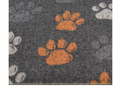 vidaXL virtuves paklājs, mazgājams, ķepu apdruka, 60x180 cm, samts