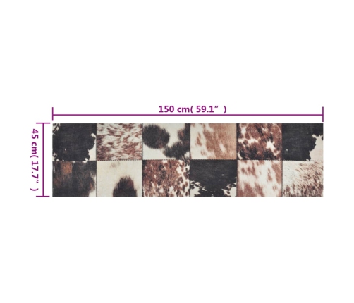 vidaXL virtuves paklājs, mazgājams, dzīvnieku āda, 45x150 cm, samts