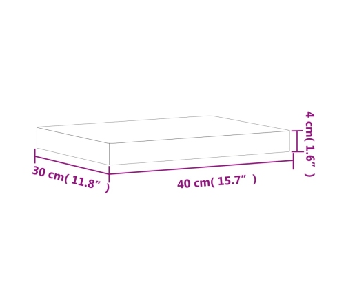 vidaXL virtuves dēlītis, 40x30x4 cm, dižskābarža masīvkoks