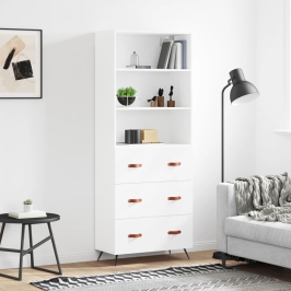 vidaXL augstais skapis, balts, 69,5x34x180 cm, inženierijas koks