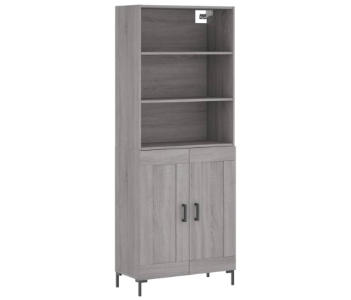 vidaXL augstais skapis, pelēks, 69,5x34x180 cm, inženierijas koks