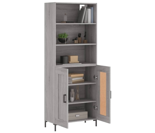 vidaXL augstais skapis, pelēks, 69,5x34x180 cm, inženierijas koks