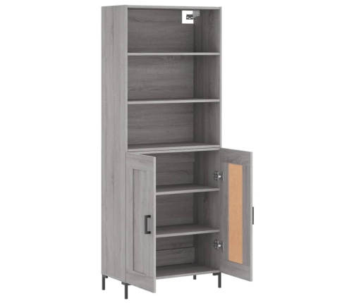 vidaXL augstais skapis, pelēks, 69,5x34x180 cm, inženierijas koks
