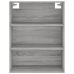 vidaXL augstais skapis, pelēks, 69,5x34x180 cm, inženierijas koks