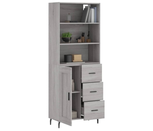 vidaXL augstais skapis, pelēks, 69,5x34x180 cm, inženierijas koks