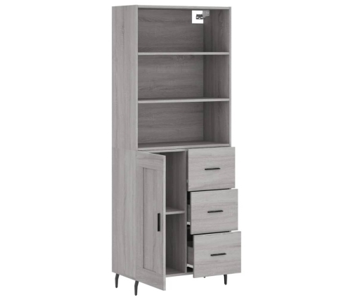 vidaXL augstais skapis, pelēks, 69,5x34x180 cm, inženierijas koks