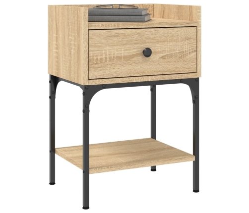 vidaXL naktsskapītis, ozolkoka, 40,5x31x60 cm, inženierijas koks