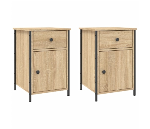 vidaXL naktsskapīši, 2 gb., koka krāsa, 40x42x60 cm, inženierijas koks