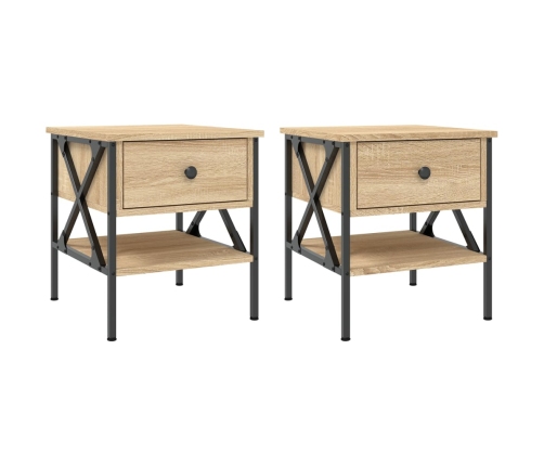 vidaXL naktsgaldiņi, 2 gab., ozolkoka, 40x42x45 cm, inženierijas koks