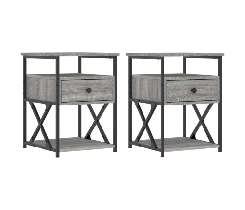 vidaXL naktsskapīši, 2 gab., pelēcīgi, 40x42x55 cm, inženierijas koks