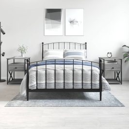 Naktsskapīši, 2 Gab., Pelēcīgi, 40X42X55 Cm, Inženierijas Koks Vidaxl