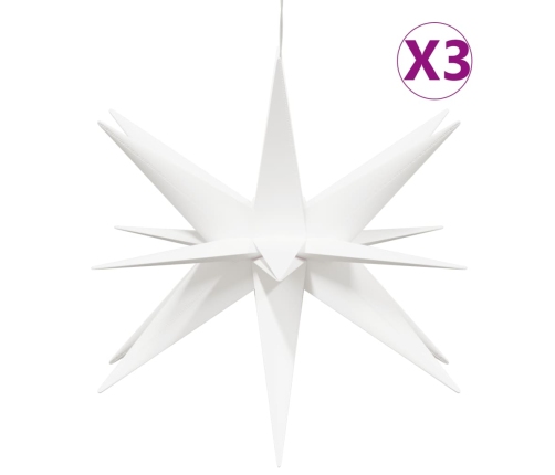 Ziemassvētku Lampas Ar Led, 3 Gab., Salokāmas, Baltas, 57 Cm Vidaxl