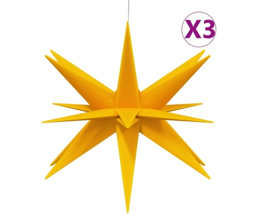 vidaXL Ziemassvētku lampa ar LED, 3 gab., salokāma, dzeltena, 57 cm