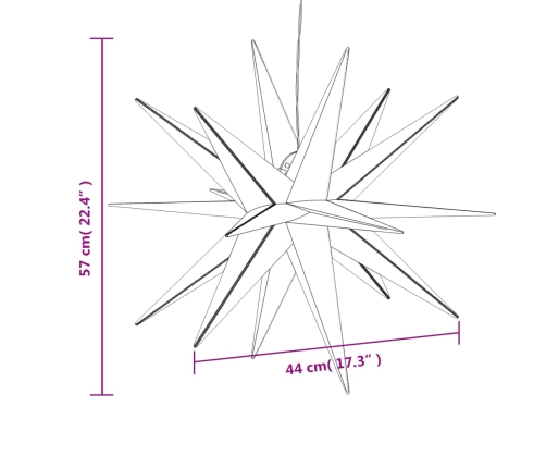 vidaXL Ziemassvētku lampa ar LED, 3 gab., salokāma, dzeltena, 57 cm