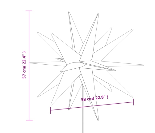 vidaXL Ziemassvētku lampas ar LED un mietiņu, 3 gab., dzeltenas, 57 cm