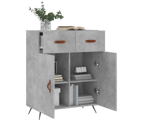 vidaXL kumode, betona pelēka, 69,5x34x90 cm, inženierijas koks