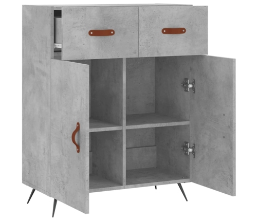 vidaXL kumode, betona pelēka, 69,5x34x90 cm, inženierijas koks