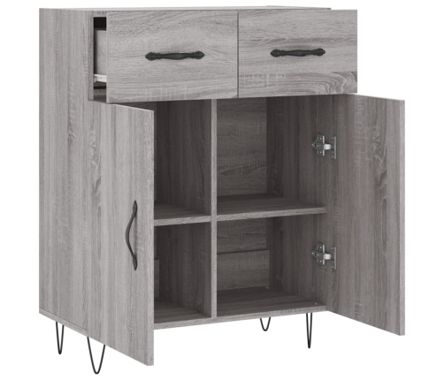 vidaXL kumode, pelēka ozolkoka, 69,5x34x90 cm, inženierijas koks