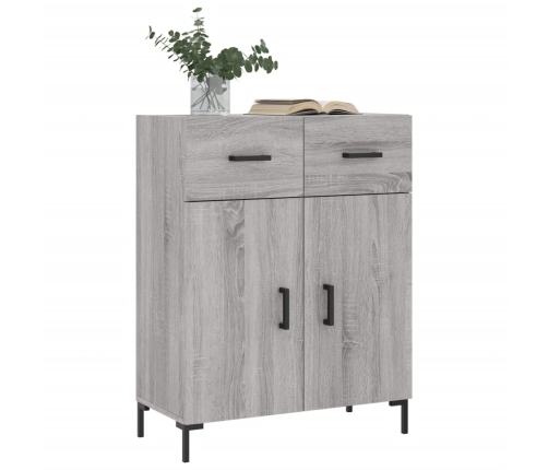 vidaXL kumode, pelēka ozolkoka, 69,5x34x90 cm, inženierijas koks