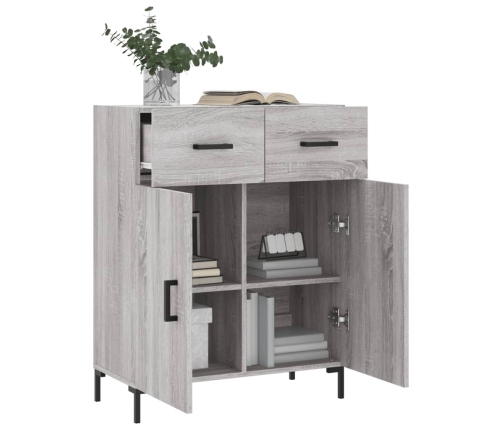 vidaXL kumode, pelēka ozolkoka, 69,5x34x90 cm, inženierijas koks