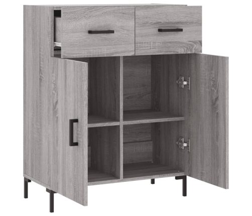 vidaXL kumode, pelēka ozolkoka, 69,5x34x90 cm, inženierijas koks