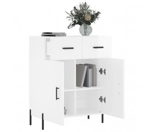 vidaXL kumode, spīdīgi balta, 69,5x34x90 cm, inženierijas koks