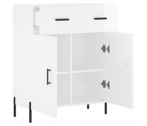 vidaXL kumode, spīdīgi balta, 69,5x34x90 cm, inženierijas koks