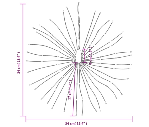 vidaXL Ziemassvētku dekorācijas 2 gab., 140 LED, silti baltas, 17 cm