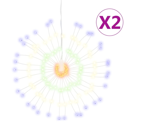 vidaXL Ziemassvētku dekorācijas, 2 gab., 140 LED, krāsainas, 17 cm