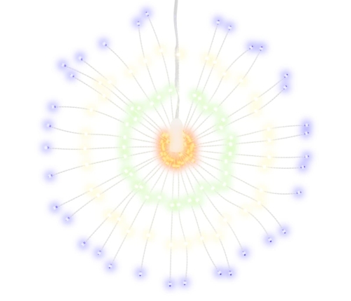 vidaXL Ziemassvētku dekorācijas, 2 gab., 140 LED, krāsainas, 17 cm