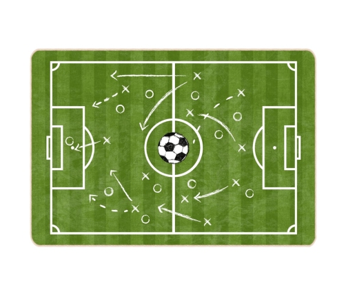 vidaXL bērnu paklājs, zaļš, 160x230 cm, futbola laukums, neslīdošs