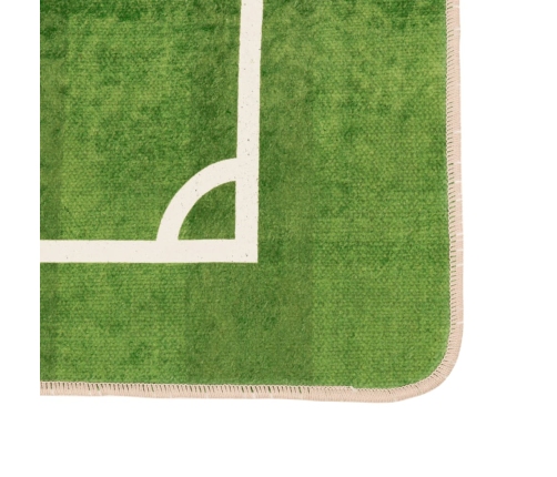 vidaXL bērnu paklājs, zaļš, 160x230 cm, futbola laukums, neslīdošs