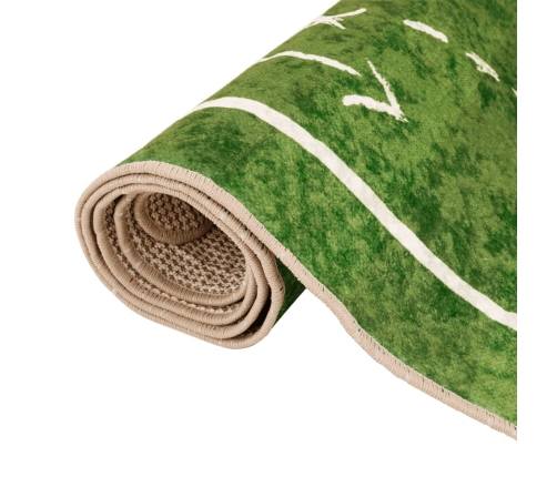 vidaXL bērnu paklājs, zaļš, 160x230 cm, futbola laukums, neslīdošs