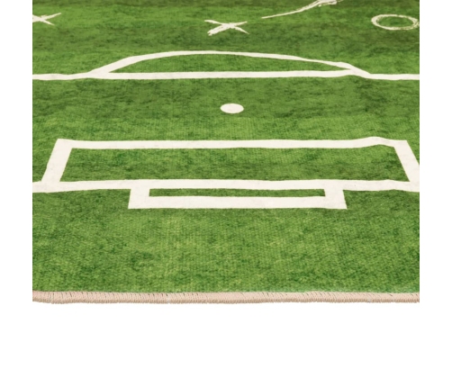 vidaXL bērnu paklājs, zaļš, 160x230 cm, futbola laukums, neslīdošs