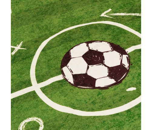 vidaXL bērnu paklājs, zaļš, 160x230 cm, futbola laukums, neslīdošs