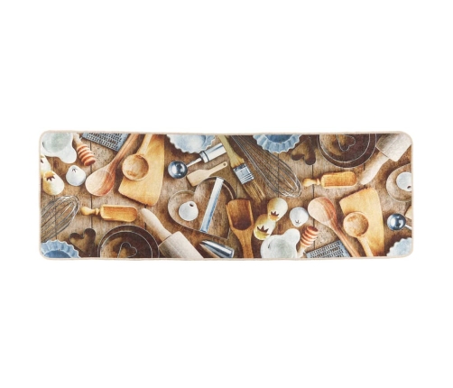 vidaXL virtuves paklājs, 60x180cm, daudzkrāsains, mazgājams, neslīdošs