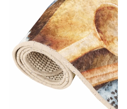 vidaXL virtuves paklājs, 60x180cm, daudzkrāsains, mazgājams, neslīdošs