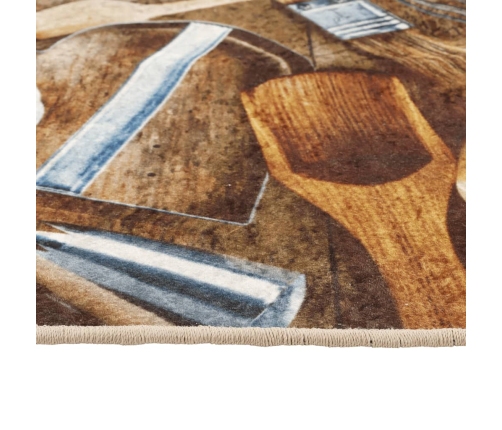 vidaXL virtuves paklājs, 60x180cm, daudzkrāsains, mazgājams, neslīdošs