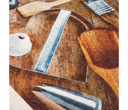 vidaXL virtuves paklājs, 60x180cm, daudzkrāsains, mazgājams, neslīdošs