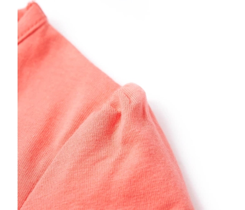 Bērnu T-krekls, varavīksnes un palmu apdruka, koraļļu krāsā, 128