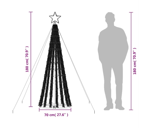 vidaXL Ziemassvētku eglītes dekorācija, 275 LED, krāsainas, 180 cm