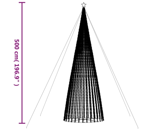 vidaXL Ziemassvētku eglītes dekorācija, 1544 LED, silti baltas, 500 cm