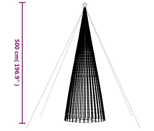 vidaXL Ziemassvētku eglītes dekorācija, 1544 zilas LED, 500 cm