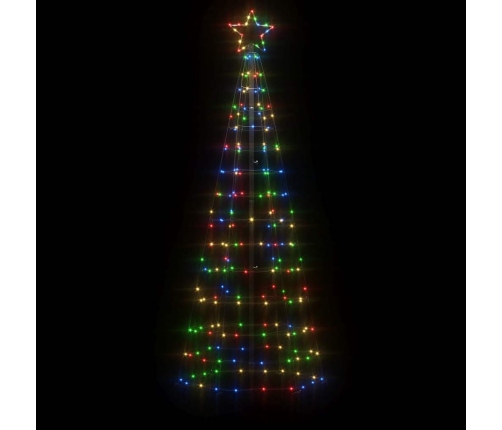 vidaXL Ziemassvētku eglītes dekorācija, 220 LED, krāsainas, 180 cm