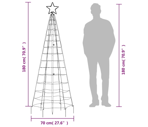 vidaXL Ziemassvētku eglītes dekorācija, 220 LED, zilas, 180 cm