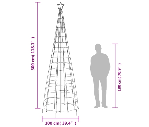 vidaXL Ziemassvētku eglītes dekorācija, 570 LED, silti baltas, 300 cm