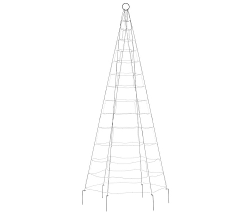 vidaXL Ziemassvētku egle karoga mastam, 200 silti baltas LED, 180 cm