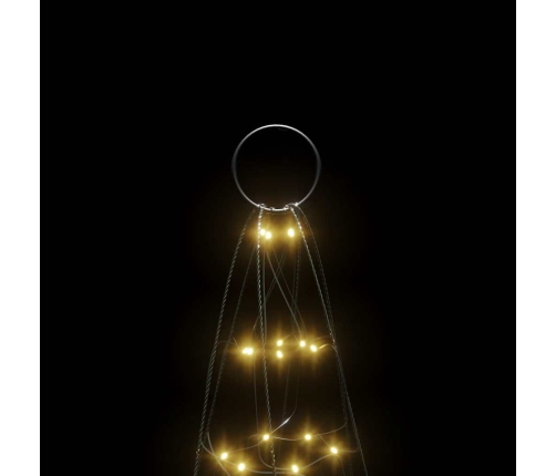 vidaXL Ziemassvētku egle karoga mastam, 200 silti baltas LED, 180 cm